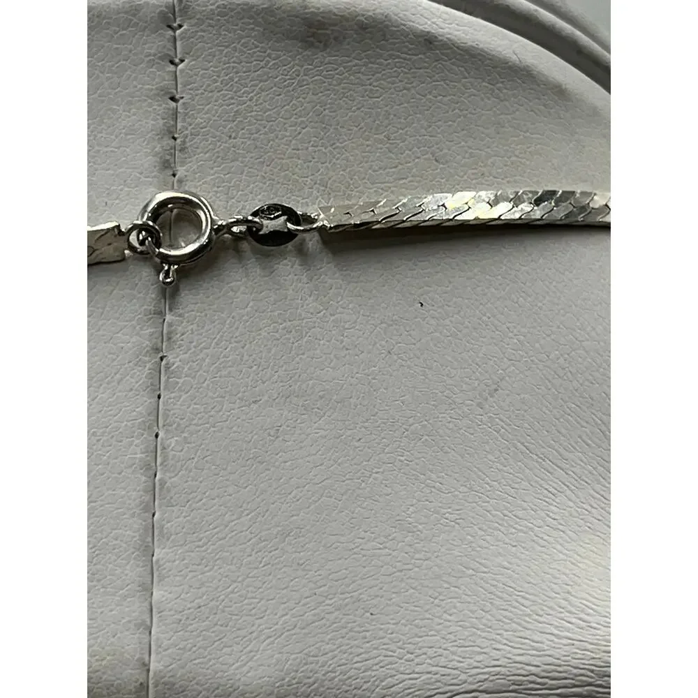 TJ Sterling Silver Moonstone Amethyst Bezel‎ Cabachon pendant Snake Necklace